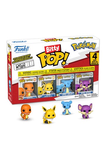 Funko 81133 - Bitty POP - Pokémon - Serie 2 - 4er Pack Glumanda, Blitza, Lapras, Rattfratz