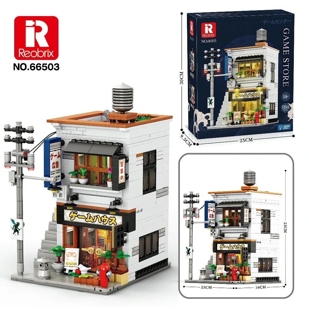 REOBRIX 66503 – Arcade-Spielhalle mit LED (984 Teile)