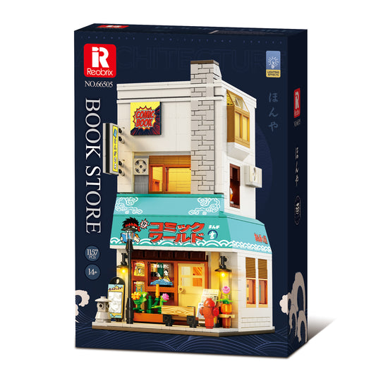 REOBRIX 66505 – Japanische Buchhandlung mit LED (1.157 Teile)